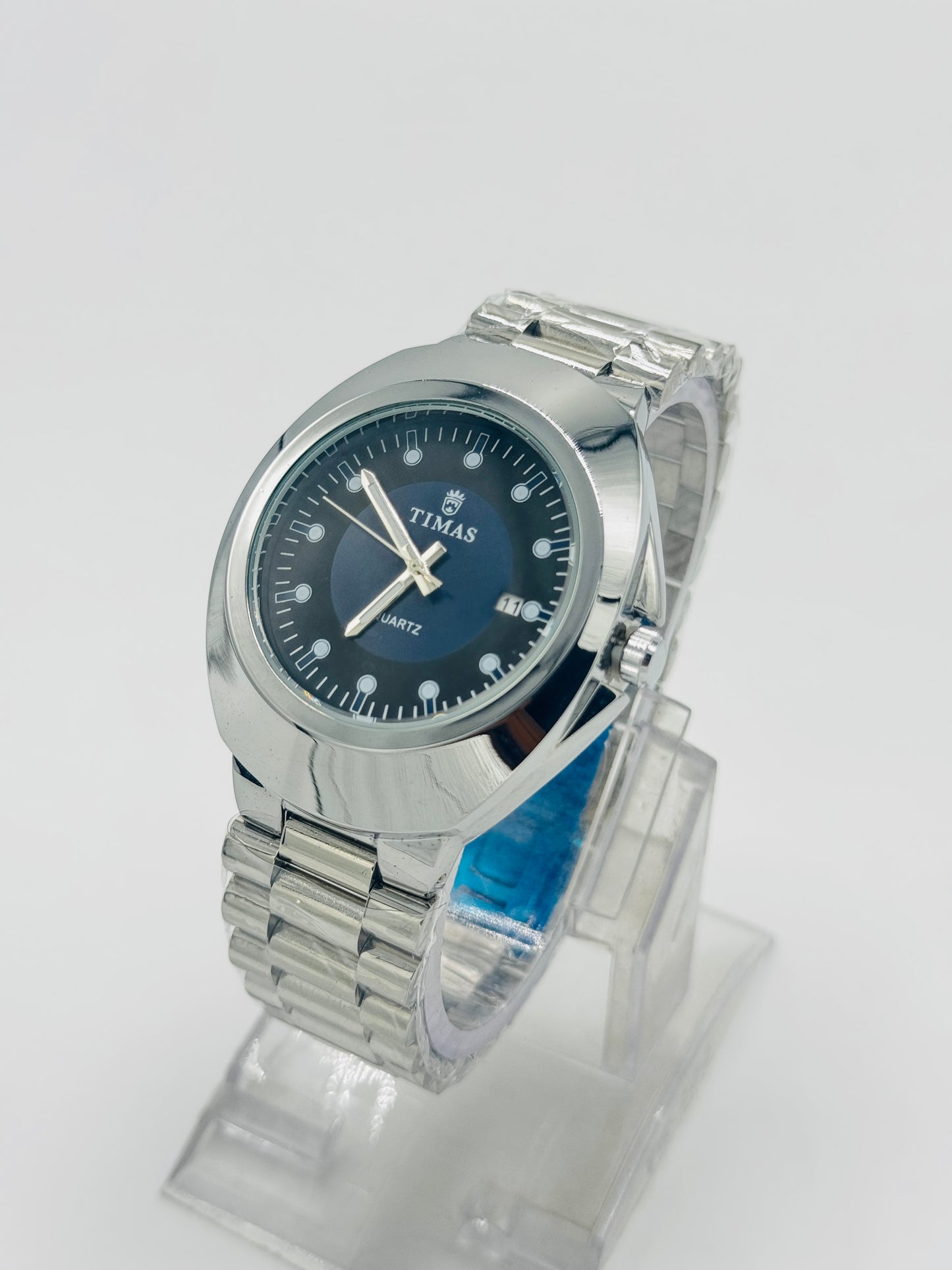 Timas Silver Steel Quartz Watch