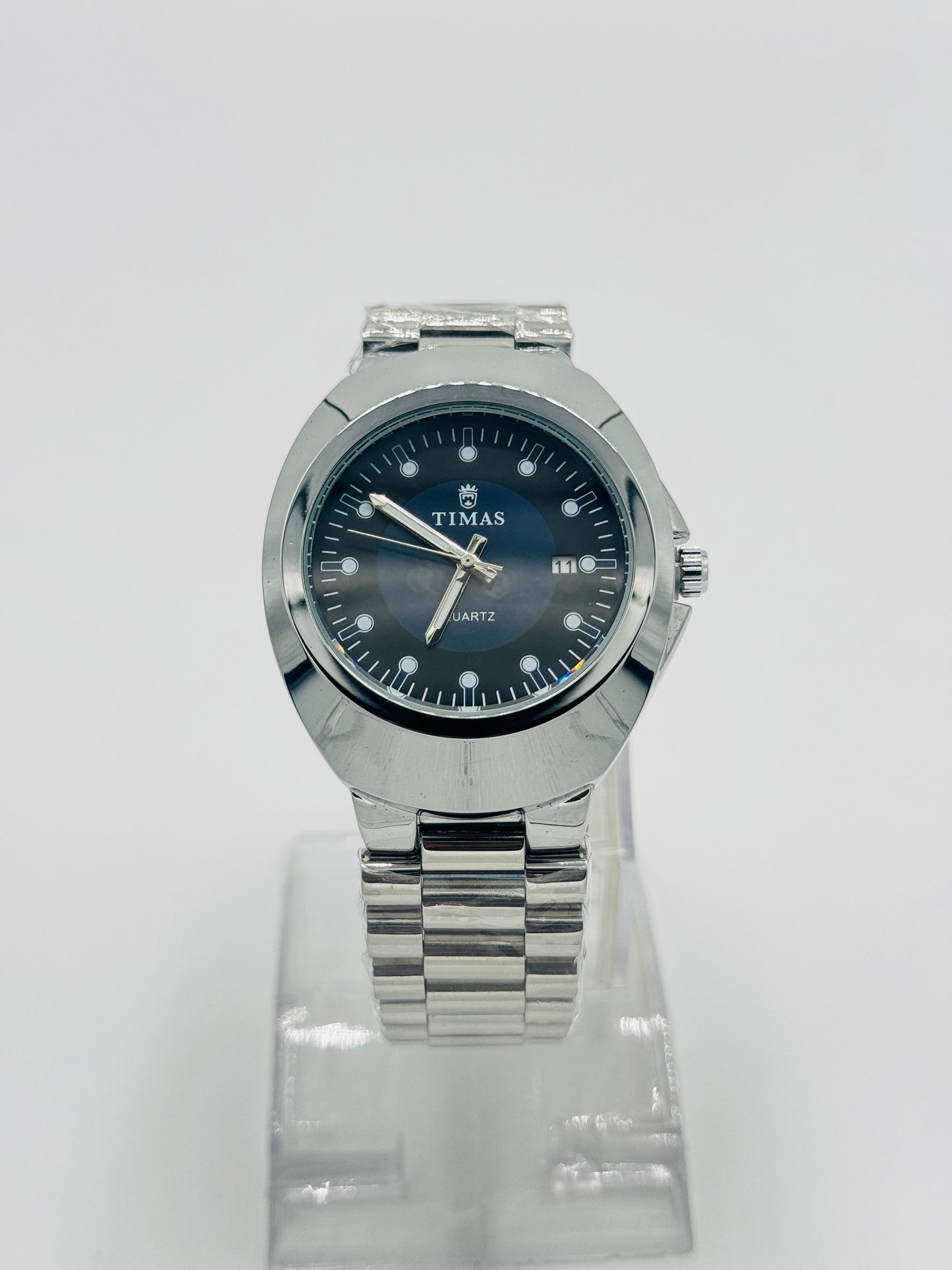 Timas Silver Steel Quartz Watch